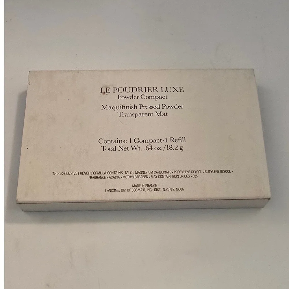 80s Lancome Le Poudrier Luxe Maquifinish Pressed Powder Compact Transparent Mat